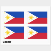 Sticker Rectangulaire Drapeau des Philippines (Feuille)