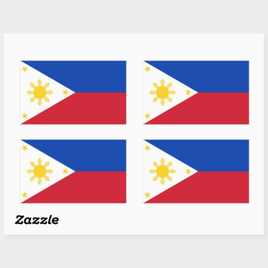 Sticker Rectangulaire Drapeau des Philippines (Feuille)