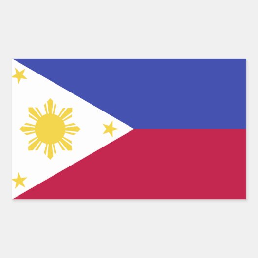 Sticker Rectangulaire Drapeau des Philippines (Devant)