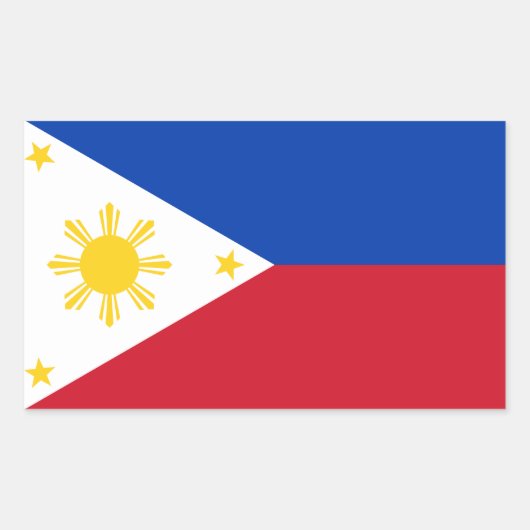 Sticker Rectangulaire Drapeau des Philippines Drapeau philippin (Devant)