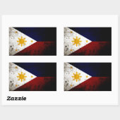 Sticker Rectangulaire Drapeau des Philippines noires (Feuille)
