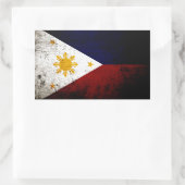 Sticker Rectangulaire Drapeau des Philippines noires (Sac)