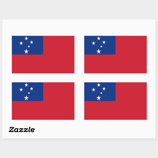 Sticker Rectangulaire Drapeau des Samoa (Feuille)