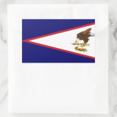 Sticker Rectangulaire Drapeau des Samoa américaines patriotiques (Sac)