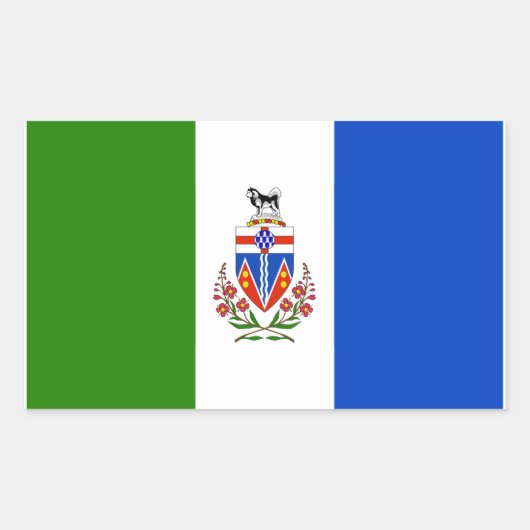 Sticker Rectangulaire Drapeau des Territoires du Yukon (Devant)
