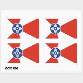 Sticker Rectangulaire Drapeau des TIC Wichita Kansas (Feuille)