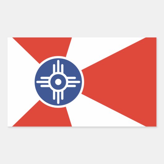 Sticker Rectangulaire Drapeau des TIC Wichita Kansas (Devant)