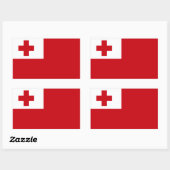 Sticker Rectangulaire Drapeau des Tonga (Feuille)