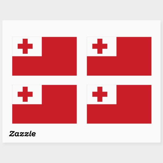 Sticker Rectangulaire Drapeau des Tonga (Feuille)