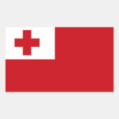 Sticker Rectangulaire Drapeau des Tonga (Devant)