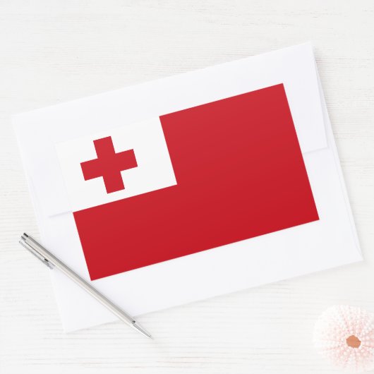 Sticker Rectangulaire Drapeau des Tonga (Enveloppe)