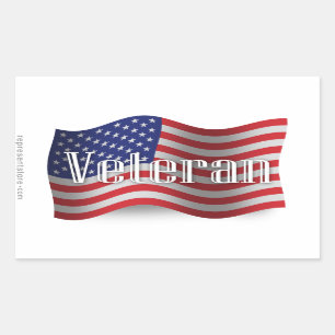 Sticker Rectangulaire Drapeau des vétérans américains