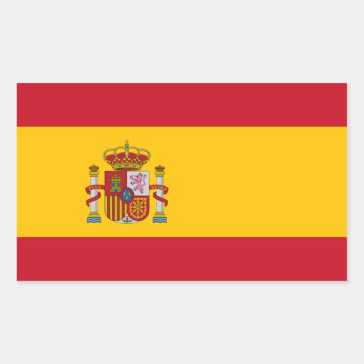 Sticker Rectangulaire drapeau d'espagne (Devant)
