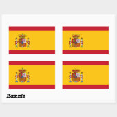 Sticker Rectangulaire drapeau d'espagne (Feuille)