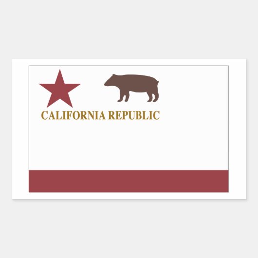 Sticker Rectangulaire Drapeau d'état de Californie (Devant)