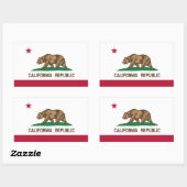 Sticker Rectangulaire Drapeau d'État de Californie classique (Feuille)