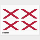 Sticker Rectangulaire Drapeau d'État de l'Alabama (Feuille)