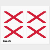 Sticker Rectangulaire Drapeau d'État de l'Alabama (Feuille)