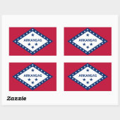 Sticker Rectangulaire Drapeau d'État de l'Arkansas (Feuille)