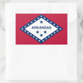 Sticker Rectangulaire Drapeau d'État de l'Arkansas (Sac)