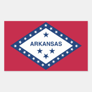 Sticker Rectangulaire Drapeau d'État de l'Arkansas