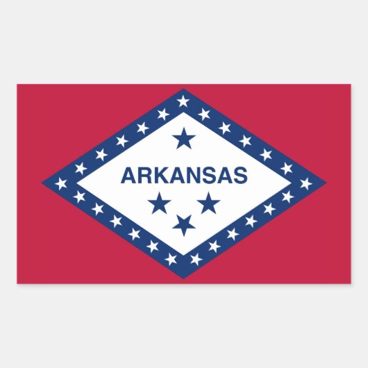 Sticker Rectangulaire Drapeau d'État de l'Arkansas (Devant)