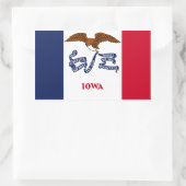 Sticker Rectangulaire Drapeau d'État de l'Iowa (Sac)