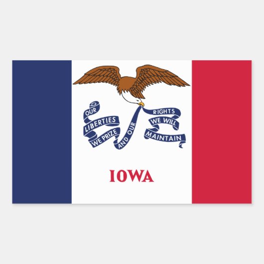 Sticker Rectangulaire Drapeau d'État de l'Iowa (Devant)