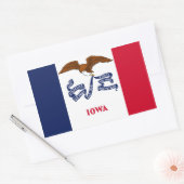 Sticker Rectangulaire Drapeau d'État de l'Iowa (Enveloppe)