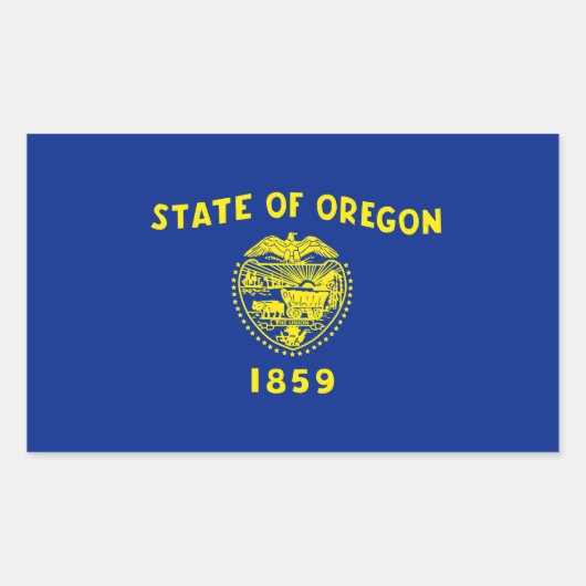 Sticker Rectangulaire Drapeau d'État de l'Oregon (Devant)