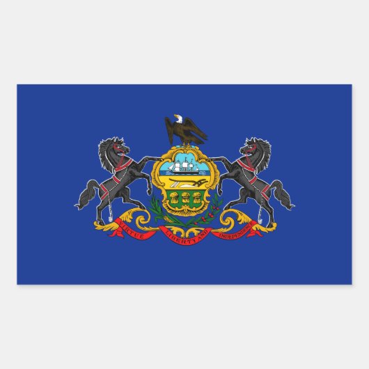 Sticker Rectangulaire Drapeau d'État de Pennsylvanie (Devant)