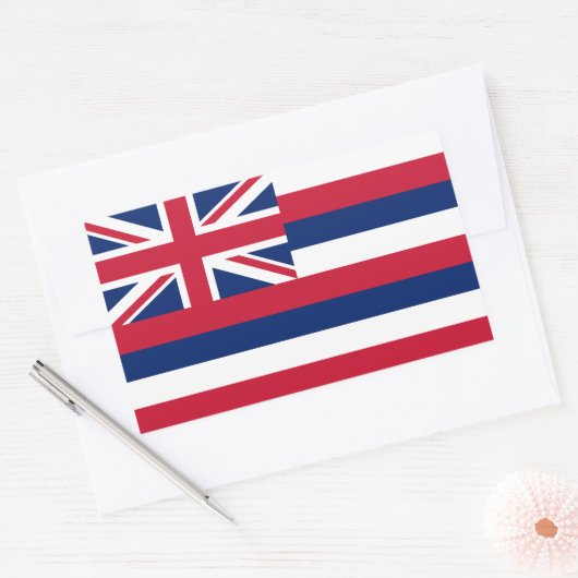 Sticker Rectangulaire Drapeau d'État d'Hawaii (Enveloppe)