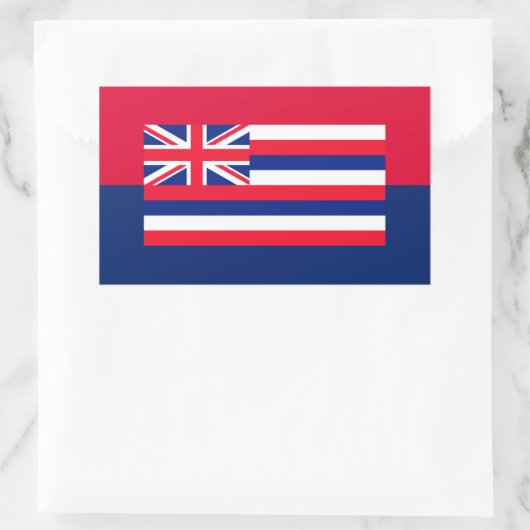 Sticker Rectangulaire Drapeau d'État d'Hawaii (Sac)