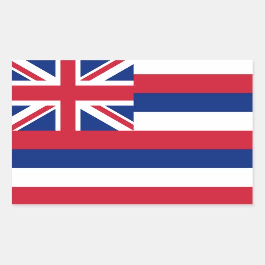 Sticker Rectangulaire Drapeau d'État d'Hawaii (Devant)