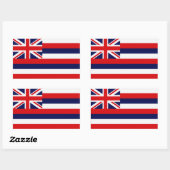 Sticker Rectangulaire Drapeau d'État d'Hawaii (Feuille)