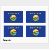 Sticker Rectangulaire Drapeau d'État du Montana (Feuille)