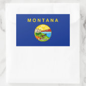 Sticker Rectangulaire Drapeau d'État du Montana (Sac)