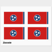 Sticker Rectangulaire Drapeau d'état du Tennessee (Feuille)