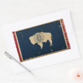 Sticker Rectangulaire Drapeau d'État du Wyoming VINTAGE (Enveloppe)