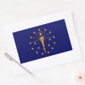 Sticker Rectangulaire Drapeau d'état Indiana (Enveloppe)