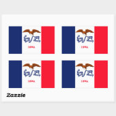Sticker Rectangulaire Drapeau d'État Iowa (Feuille)