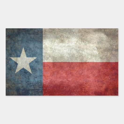 Sticker Rectangulaire Drapeau d'état Texas style rétro vintage (Devant)