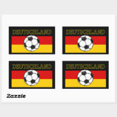 STICKER RECTANGULAIRE DRAPEAU DEUTSCHLAND | FOOTBALL (Feuille)