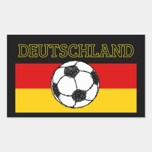 STICKER RECTANGULAIRE DRAPEAU DEUTSCHLAND | FOOTBALL (Devant)