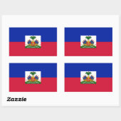 Sticker Rectangulaire Drapeau d'Haïti (Feuille)