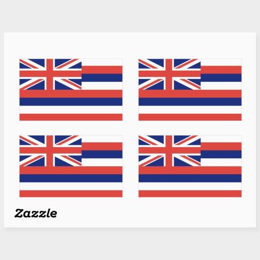 Sticker Rectangulaire Drapeau d'Hawaï (Feuille)