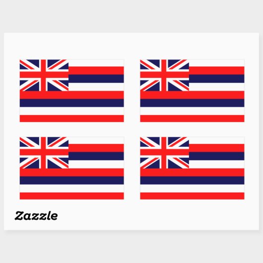 Sticker Rectangulaire Drapeau d'Hawaï (Feuille)