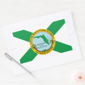 Sticker Rectangulaire Drapeau d'Hollywood, Floride (Enveloppe)