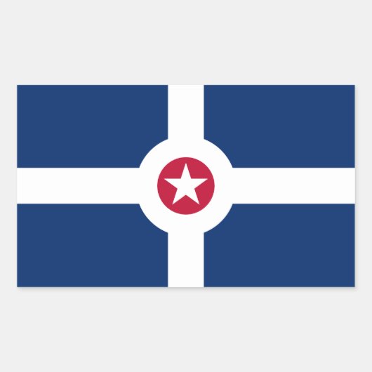 Sticker Rectangulaire Drapeau d'Indianapolis, Indiana (Devant)