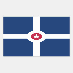 Sticker Rectangulaire Drapeau d'Indianapolis, Indiana